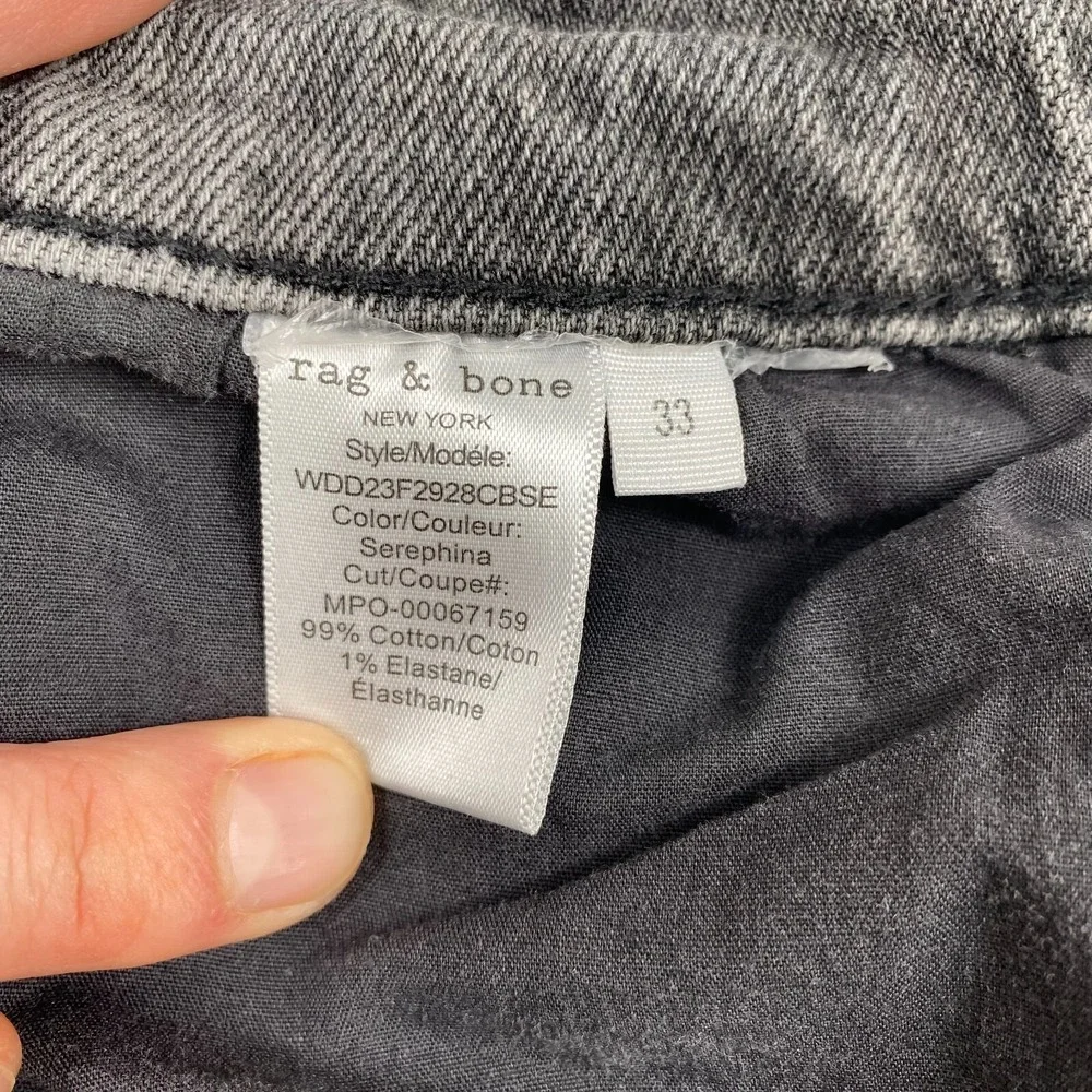 Rag & Bone Jeans Women's 33 Dark Gray Peyton Mid Rise‎ Bootcut Denim